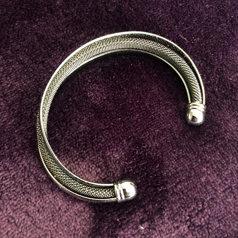 Lia Sophia gun metal adjustable cuff bracelet